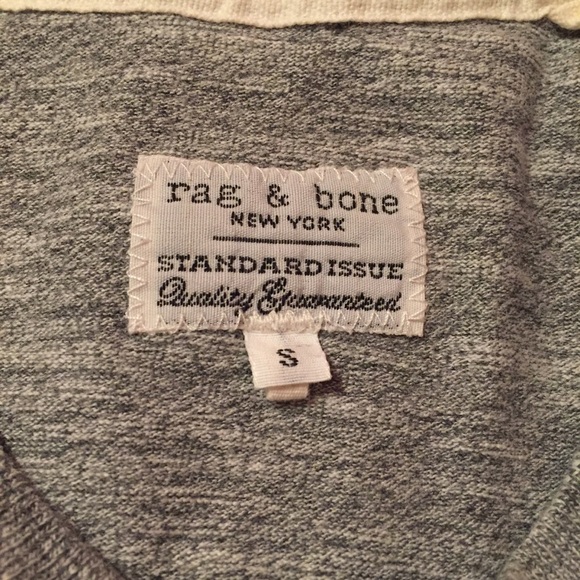 Rag & Bone Heathered Gray Long Sleeve Tee Shirt - Picture 3 of 5